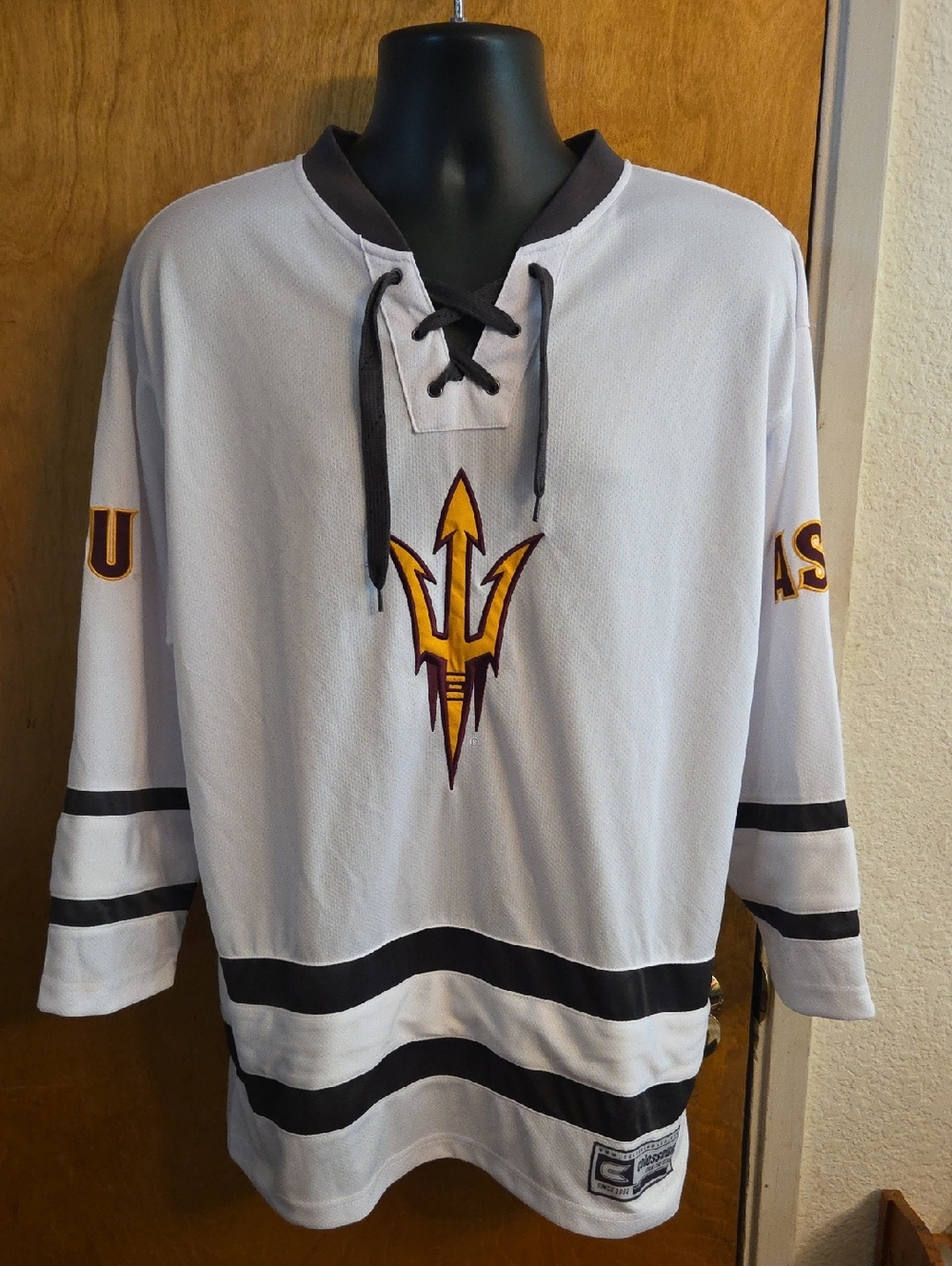 University Arizona State Sun Devils Hockey White Colosseum Jersey Size Medium